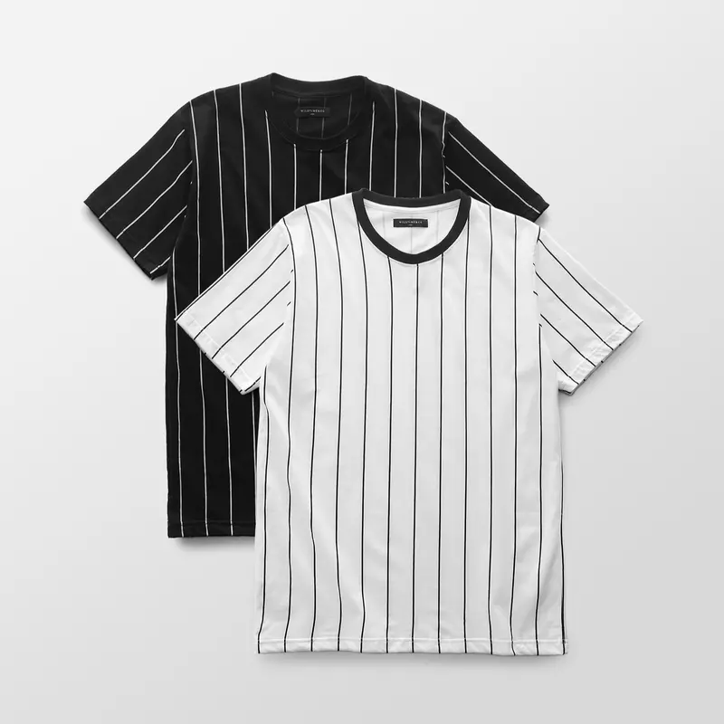 Wildtime&Co - T-Shirt Striped Black Pria Kaos Garis Katun Baju Distro Hitam 2