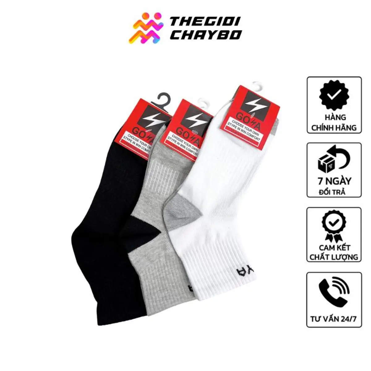 Tất thể thao cao cấp Goya Sock TGY05 - Thoáng khí, êm chân Sport