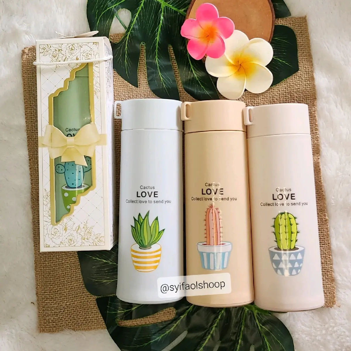 souvenir tumbler kaktus isi 10pc kemas bok.