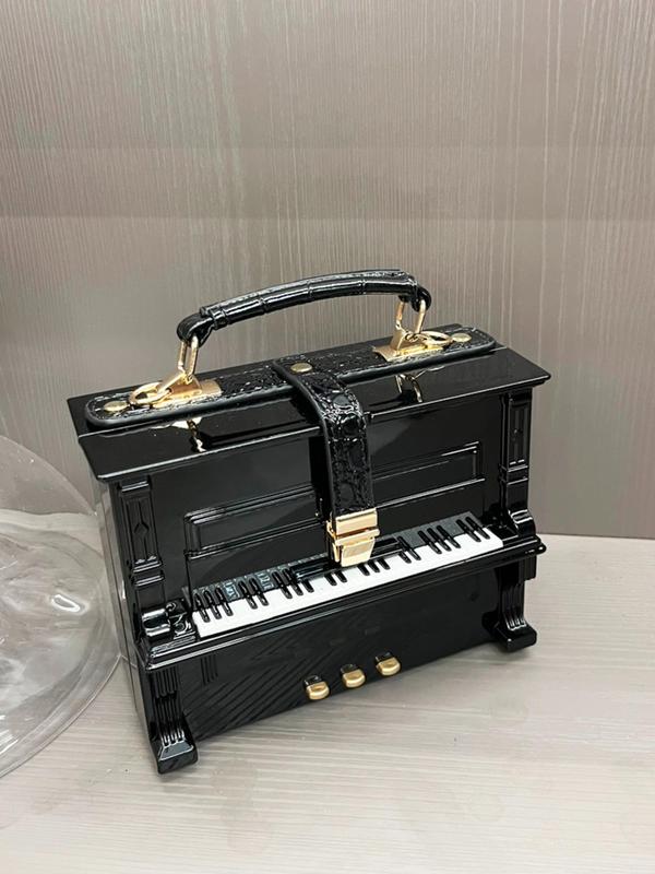 Women's Cute Piano Design Handbag, Trendy Novelty Creative Handbag, Fashionable Handbag for Banquet & Party & Daily Use for Women & Girls Unique Purse 6