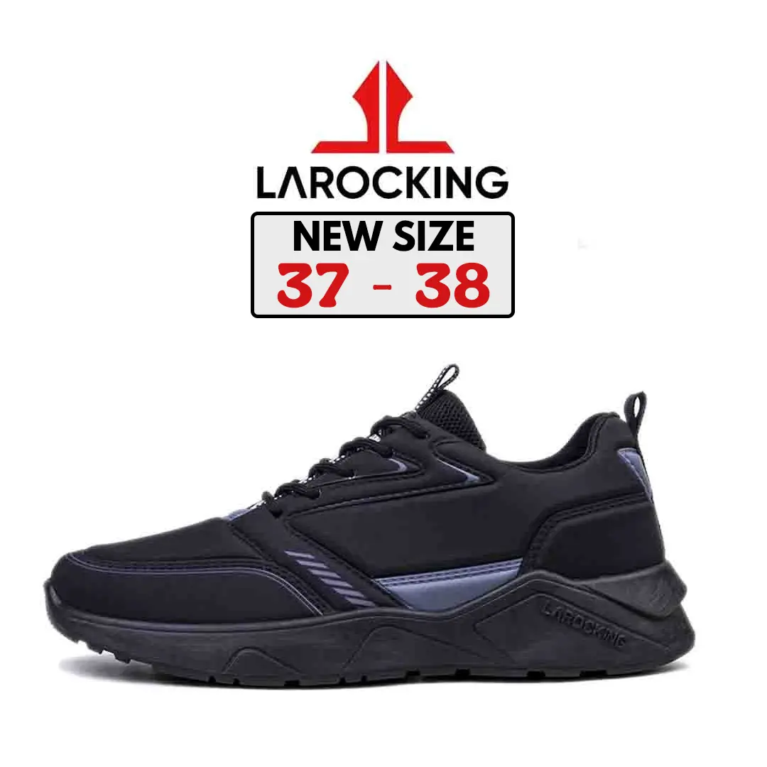 Sepatu Sneakers Larocking Raptor Hitam Polos untuk Jogging, Running, dan Aktivitas Olahraga Lainnya - Outdoor