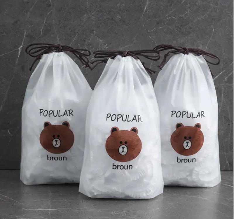 Màng Bọc Thực Phẩm Co Giãn Có Chun Hình Túi Gấu Set 100 Chiếc