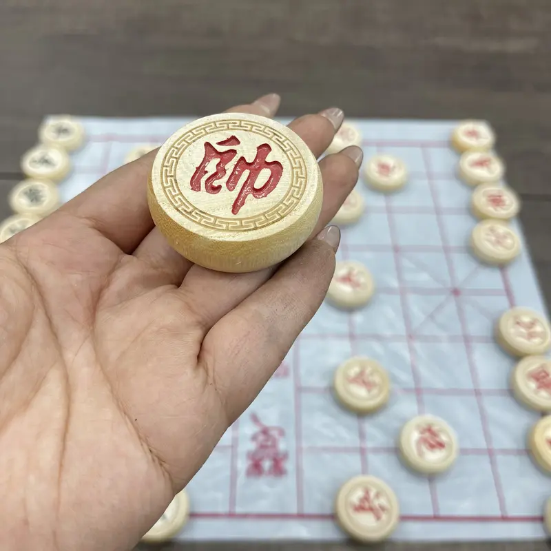 Bộ Cờ Tướng Gỗ Bạch Dương - Cờ Gỗ Nguyên Khối Khắc Chìm Ký Tự Và Viền [BDV] 7