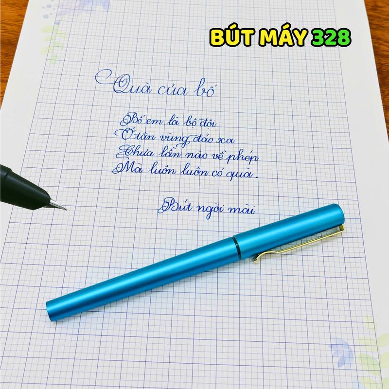 Bút Máy #328 Ngòi Mài, Cho HS lớp 1-3 viết êm trơn, dùng được mực ống và mực bơm lọ