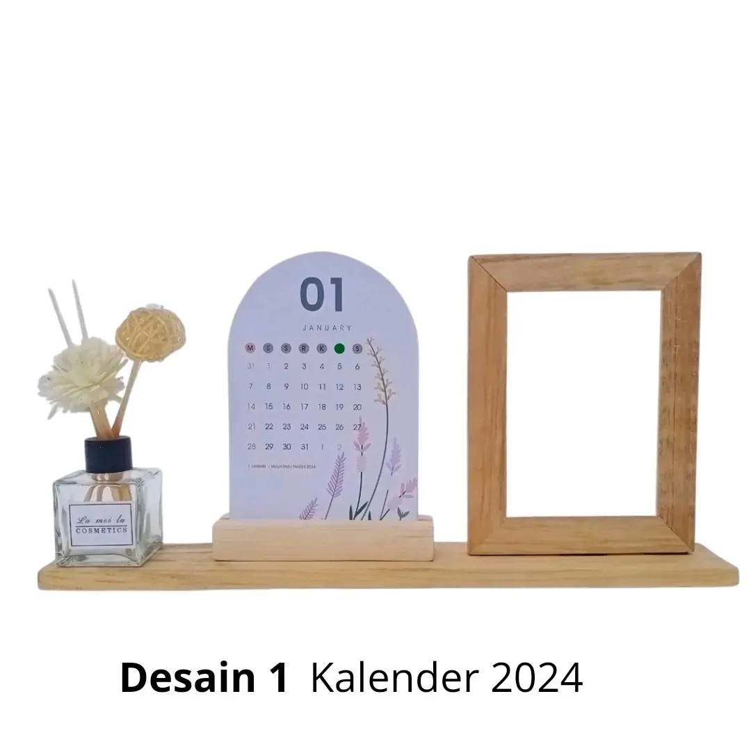 Kalender Aestethic 2025 Model Kotak+ Difuser Aromatherapy + Pot Kayu Mini Kalender 2025/ meja ukuran A6 kado hampers 2025 Foto Kertasnya estetik