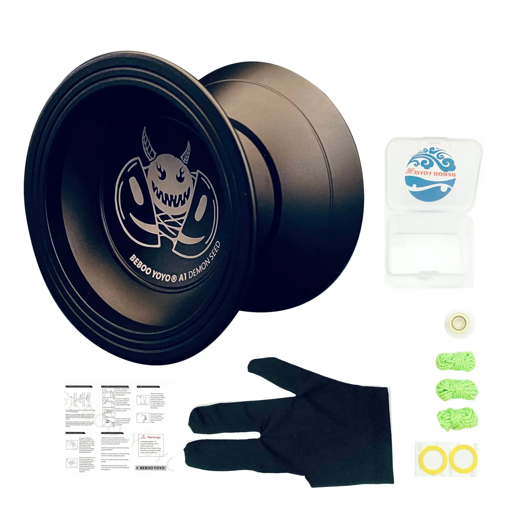 A1 Yoyo for Kids,Yoyo for Beginners Aluminum Alloy Yoyo,Easy to Return and Practise Tricks,Black-Red