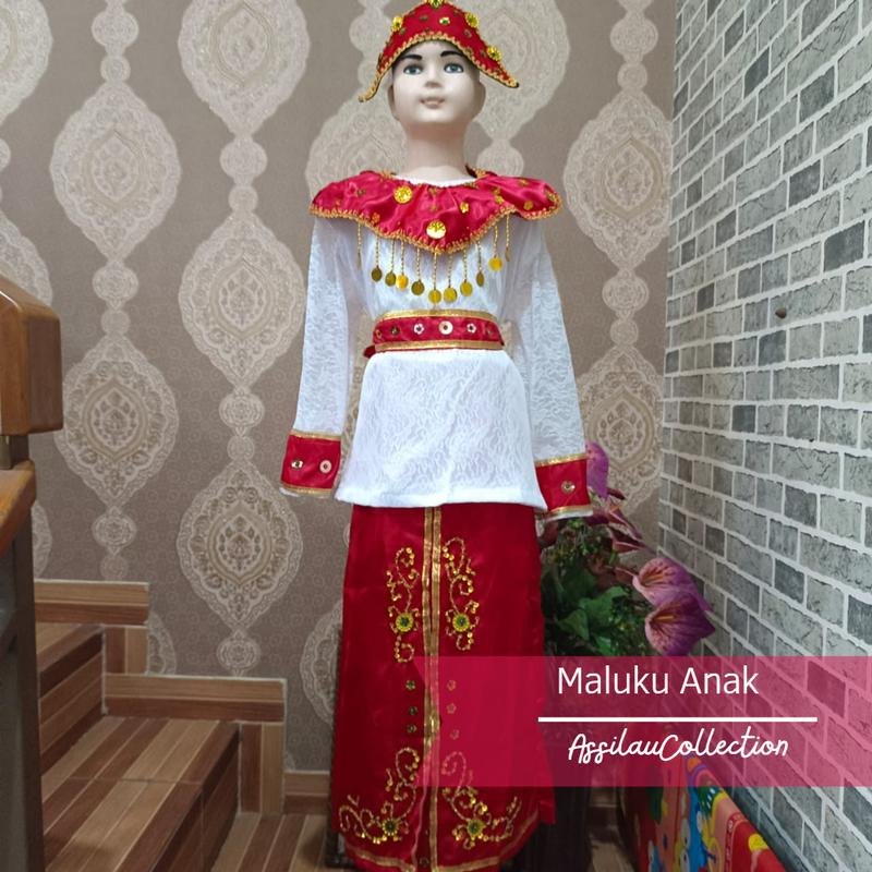 Baju adat anak MALUKU satuan (Laki/Cewek) 3