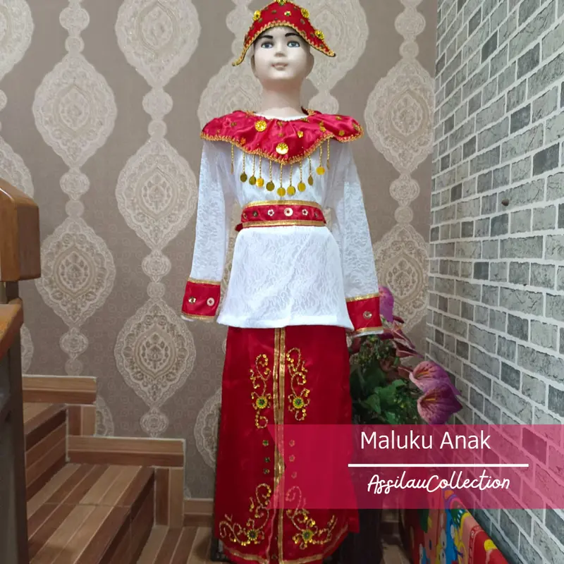 Baju adat anak MALUKU satuan (Laki/Cewek) 3