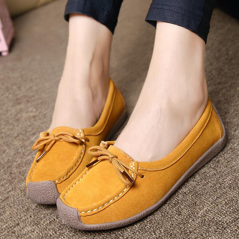 Large Size 35-43 Flat Loafers Women's Shoes Non-Slip Genuine Leather Snail Shoes Mom Shoes 3