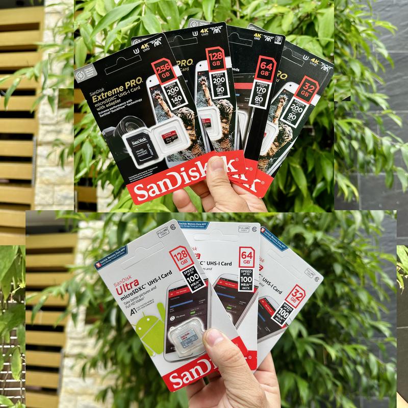Thẻ Nhớ SANDISK chính Hãng 256GB/128GB/64GB/32GB Tốc Độ Cao Chuyên Dùng Cho CAMERA Wifi, Camera Hành Trình, Điện Thoại... Phụ Kiện