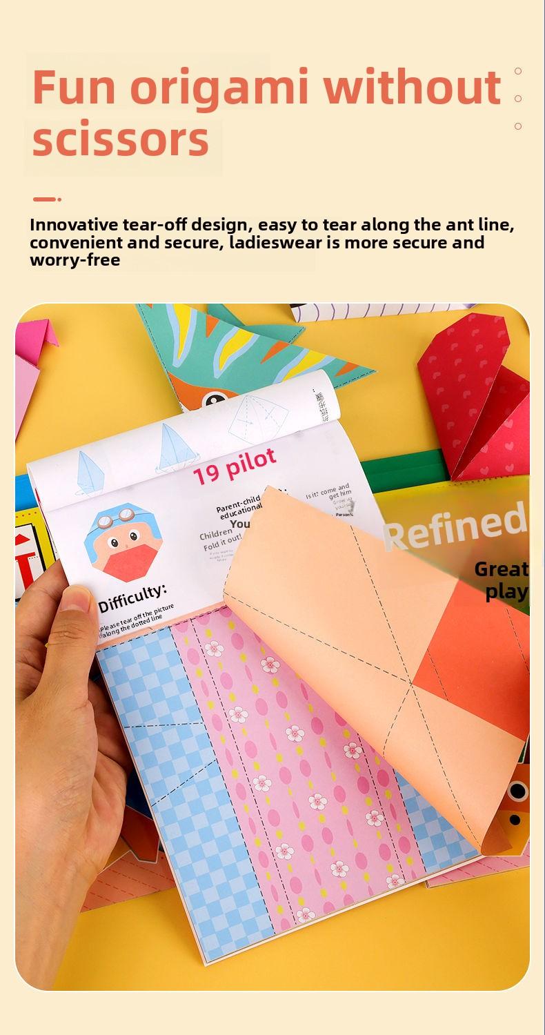 Product Introduction of Creative Origami Book 3D Paper Airplane Craft Kit For Kids Children Age 5-12 Educational STEM DIY Art Projects Step By Step Tutorials With Colorful Paper Sheets Indoor Rainy Day Activities Creative Fun Learning Toys 4
