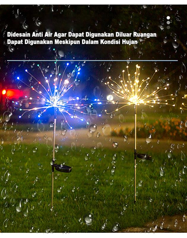 p plus Lampu Bunga Dandelion Tenaga Surya Anti AIR Untuk Dekorasi Taman Outdoor/Lampu LED Tenaga surya bentuk  kembang/ Outdoor Tahan Air Taman Halaman Dekorasi Lampu Lansekap baja plastik solar  saklar 7
