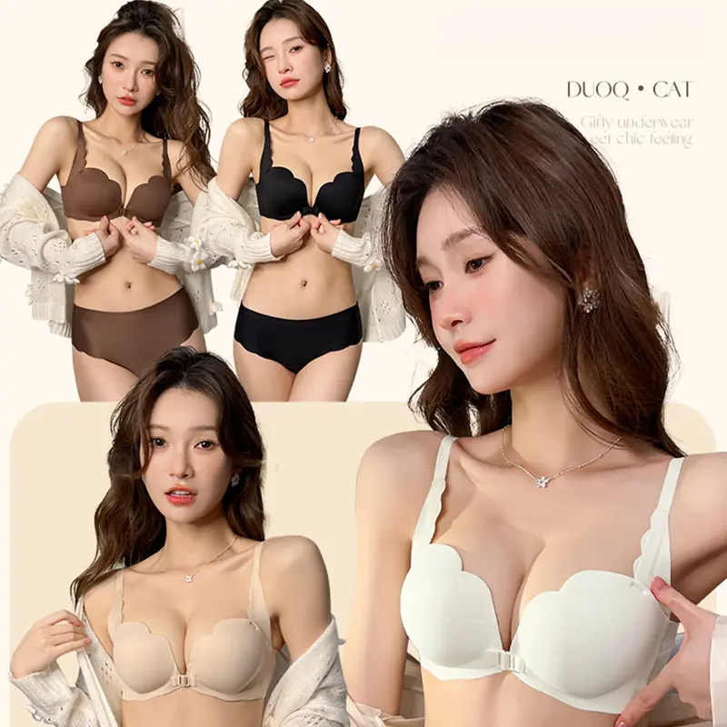 Áo Ngực Không Gọng, Khóa Trước, Ngực Nhỏ Đẩy Lên, Không Vón Cục, Đẩy Lên Lớn, Giữ Ngực, Chống Vón Cục, Không Có Vòng Thép, Hàng Mới Về, Áo Ngực Không Đường May Gợi Cảm 2