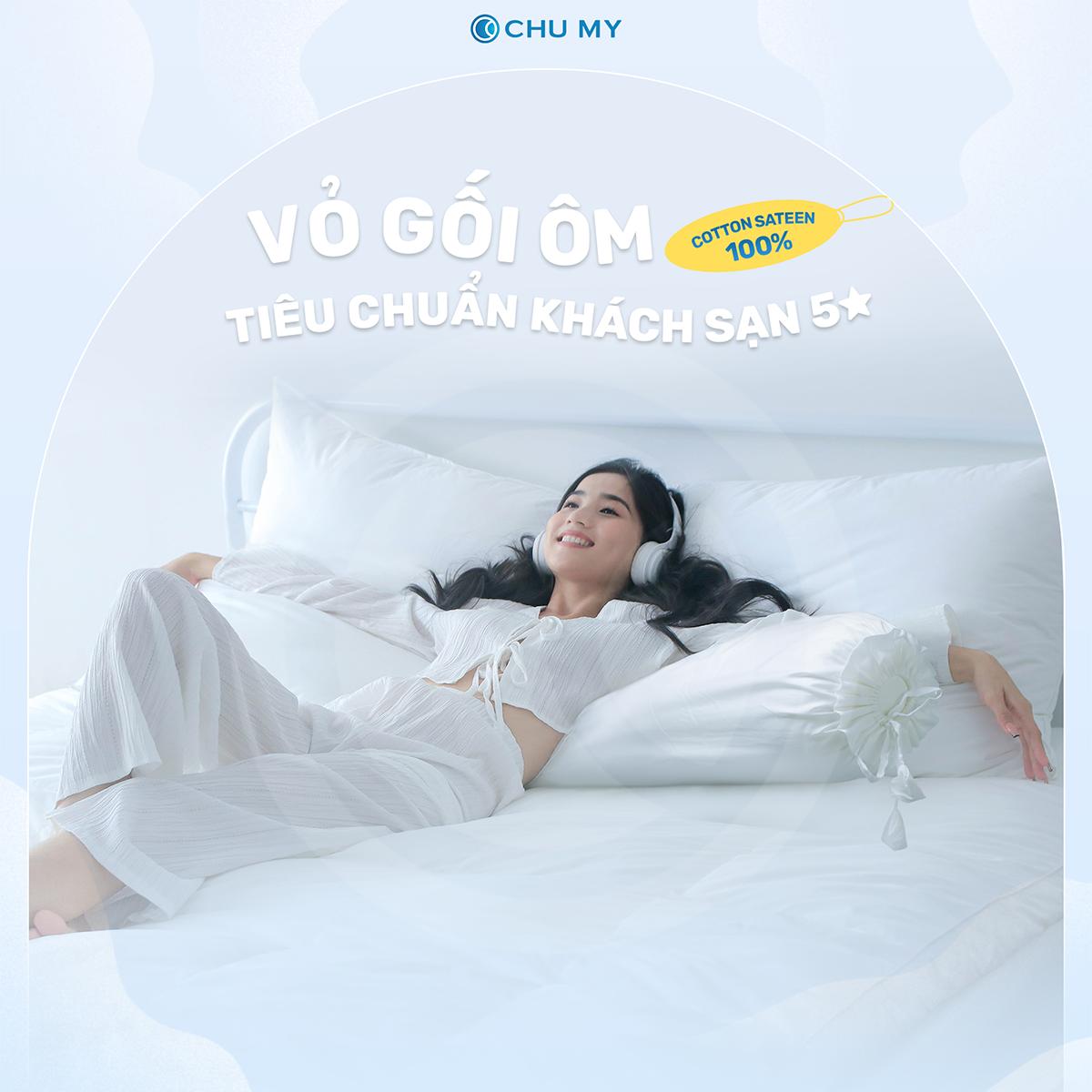 Vỏ gối ôm cotton thiên nhiên khách sạn 5 sao CHUMY