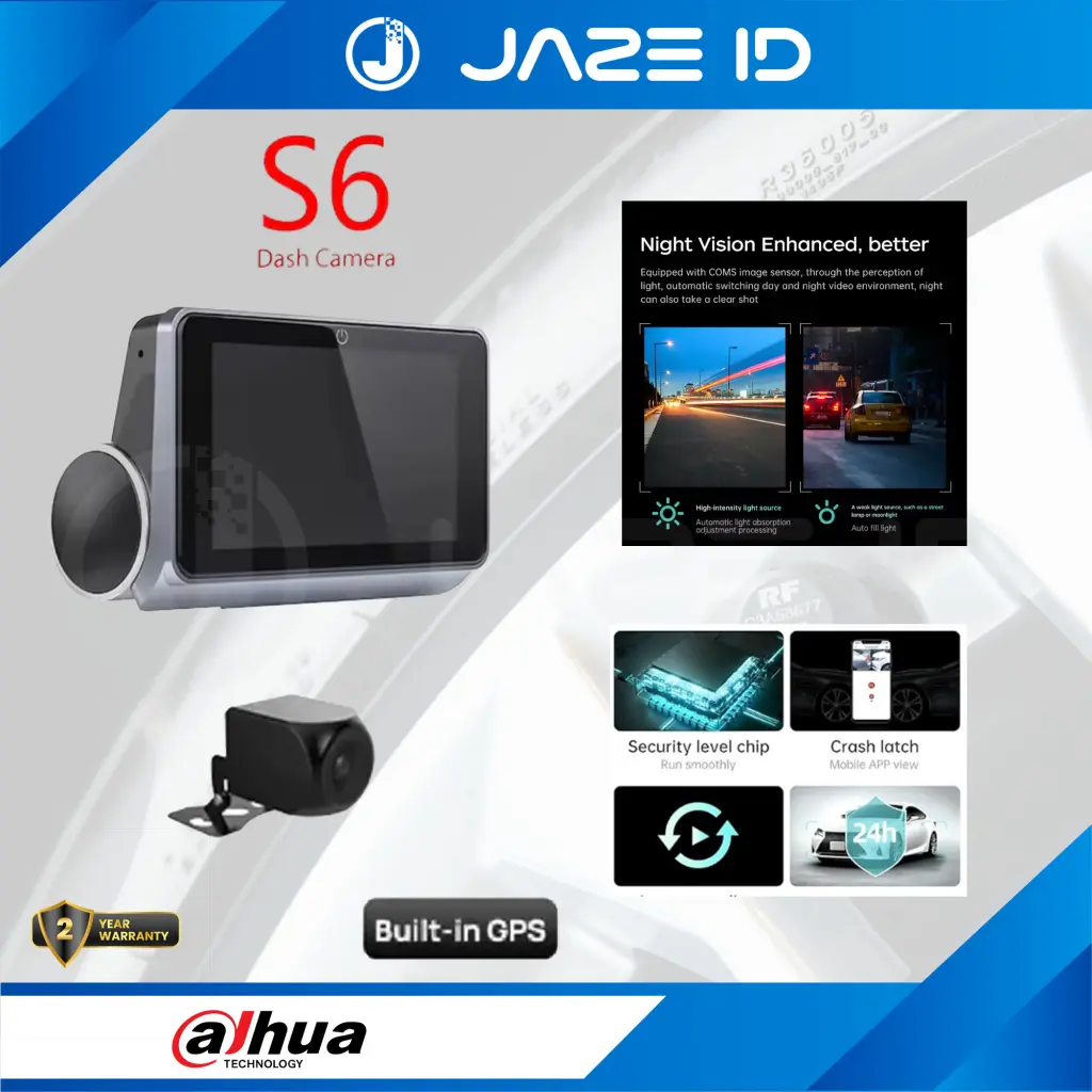 Dahua Dash Cam Pro Plus S6 GPS Car DVR Mobil Kamera Camera CCTV HD