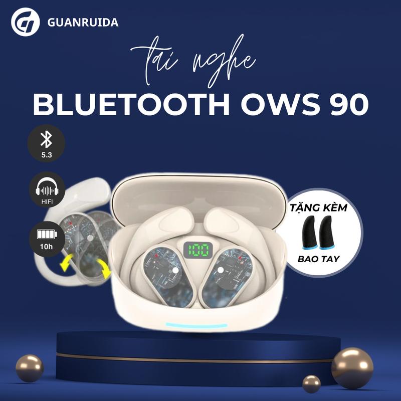Tai nghe Bluetooth 5.3 Guanruida OWS 90 - Kết nối nhanh, chống ồn, đeo vành, phù hợp cho điện thoại máy tính Laptop, PC earphone