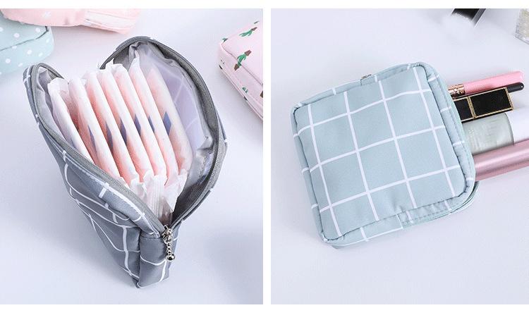 Product Introduction of Women Sanitary Napkin Tampon Storage Bag Cute Sanitary Pad Pouches Portable Makeup Lipstick Key Earphone Data Cables Organizer 4