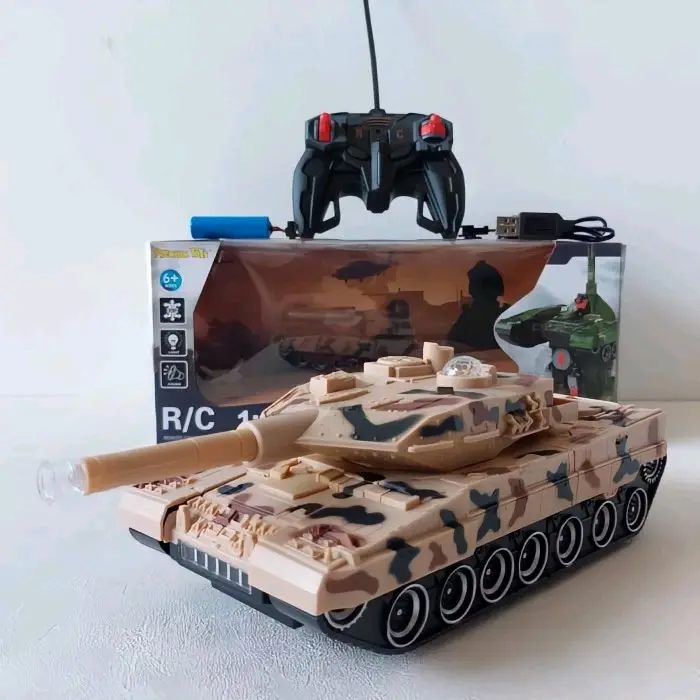RC Tank Jadi Robot Transformers Remote Control - Mainan Mobil Remot Kontrol War Tank BajaTiger Battle Tembak Light Sound Batre Cas 2