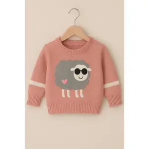 Sweater Lamb Rajut Anak Motif Domba Lucu - Baju Rajut Umur 1- 5 Tahun Lengan Panjang