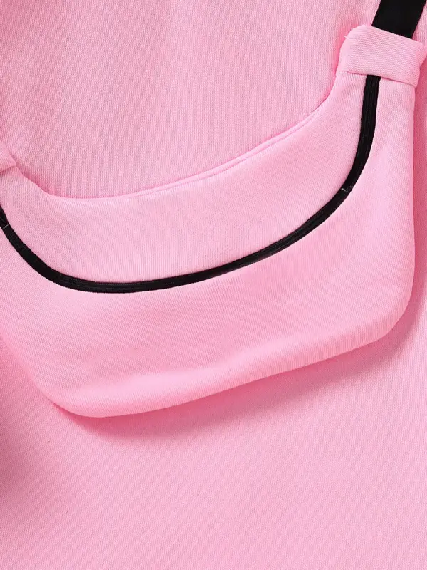 Girl's Solid Color Hoodie with Crossbody Bag Design, Casual Long Sleeve Hooded Sweatshirt for Fall & Winter, Kids Clothes for Daily Wear 4