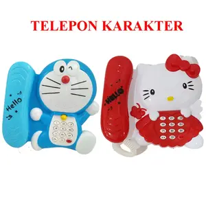 [ST2552/3] Mainan Edukasi Anak Bayi Telepon / Telpon / Phone Karakter Doraemon Hello Kitty Sofia Princess Frozen Elsa Anna Olaf Lucu Bisa Bunyi / Suara Lampu Plastik