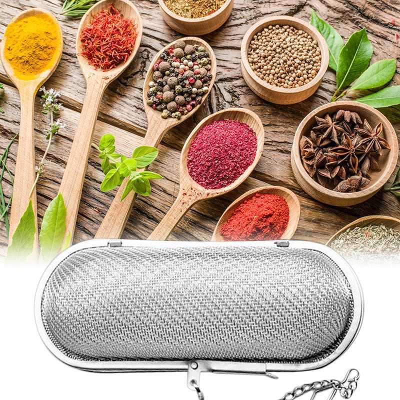 Filter Saringan Teh Kopi Rempah herbal Reusable Tea Infuser Strainer Ellipse Stainless Stell 3