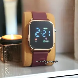 Jam Tangan LED Digital Wanita Pria Unisex Couple Jam Tangan LED WATCH Rubber Segi JINSHENGSI JSS 3642 Tali Rubber Elegant Free Gift Jam Tangan Led Digital Original Jam Tangan Aesthetic Wanita Model Kemewahan & Berkelas  MEVIAGROSIR