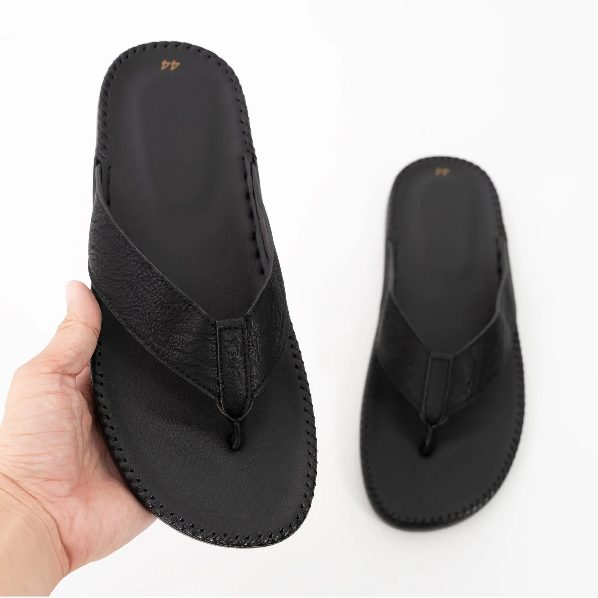 Dép da nam quai ngang big size 44,45,46,47,48,49, đế cao su chống trơn trượt -Mã DL19 DL QN 03 Slipper DéP Đế Bằng