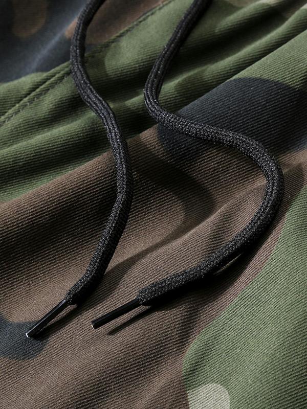 Men's Camo Print Pocket Elastic Waist Cargo Pants, Regular Fit Casual Fashion Trousers for Outdoor Hiking, Woven Bottoms for Men 5