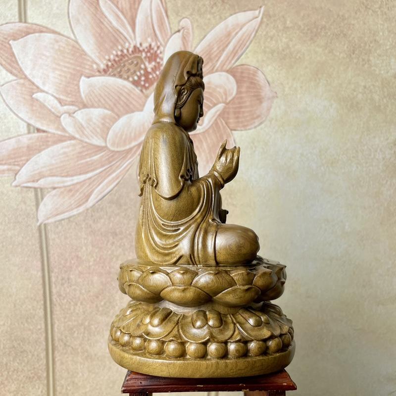 Product Introduction of Tượng Quan Thế Âm Bồ Tát Gỗ Bách Xanh Cao 15cm Mùi Hương Thơm 6