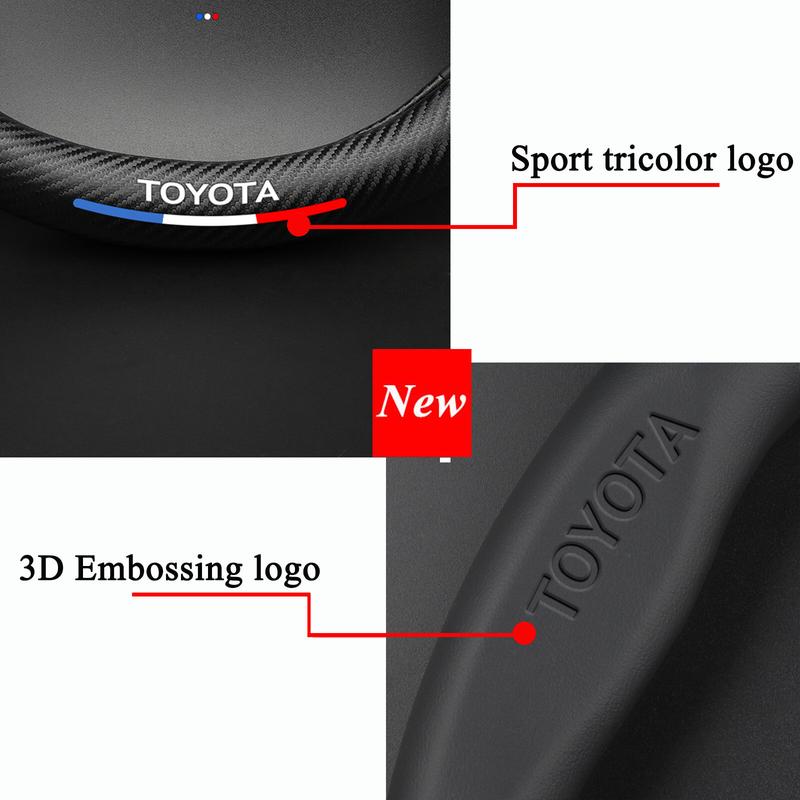 Product Introduction of Suitable for Toyota Camry Corolla RAV4 Highlander Cruiser Tacoma Tundra vios Avanza Rush Calya Innona fortuner hilux CH-R Yaris wigo Prius carbon fiber steering wheel cover 15