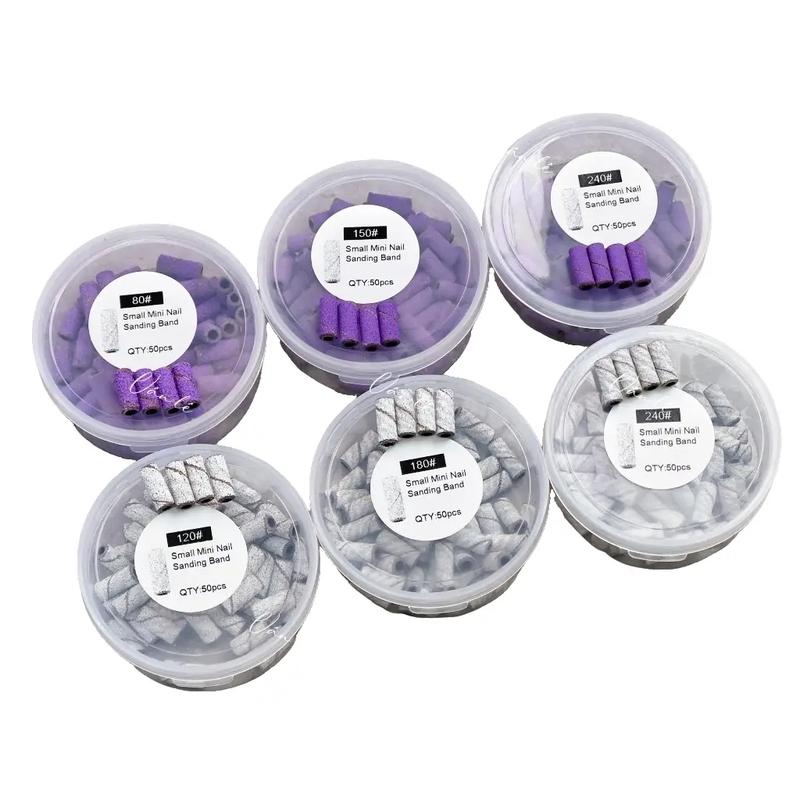 Hộp giấy Tím và trắng lắp nhám size bé lõi nhỏ mini siêu tiện lợi Hộp 50 chiếc mài mịn phá đa công dụng Máy Hơ Gel Làm Nail Women Nữ