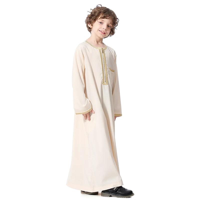 Product Introduction of Dubai Embroidery Patchwork Hijab Abayas Ramadan Muslim Clothing Boys Abaya Jilbab Khimar Turkey Kaftan Moroccan Islam Long Robe 11