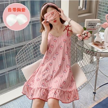Product Introduction of Váy ngủ hai dây váy mặc nhà dễ thương chất thun cotton phong cách hàn thường dây đai có thể điều chỉnh 7