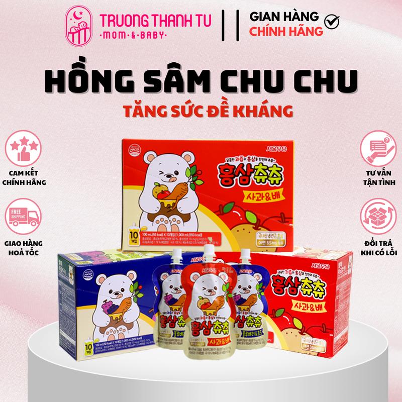 [MIX VỊ] Nước Hồng Sâm Chuchu (Chu Chu) Cho Bé Giúp Bé Ăn Ngon Ngủ Ngon, Tăng Đề Kháng Cho Bé