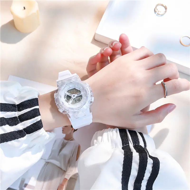 Ins Style High Aesthetic Middle and High School Boys and Girls Watch Waterproof Sports Single Electronic Watch