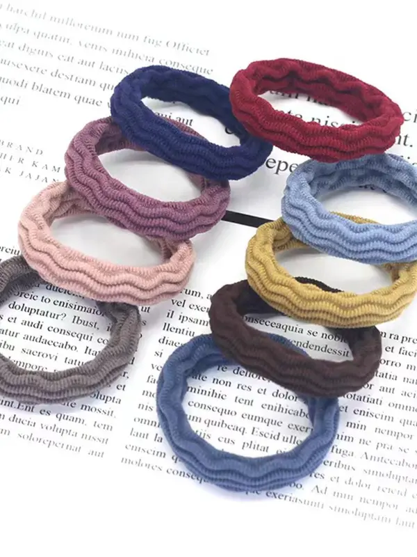 Random Color Simple Plain High Stretch Hair Tie (60pcs), Casual Versatile Elastic Hair Accessories for Women & Girls, Minimalist Headwear Suitable for Thick Hair, Rubber Bands 4