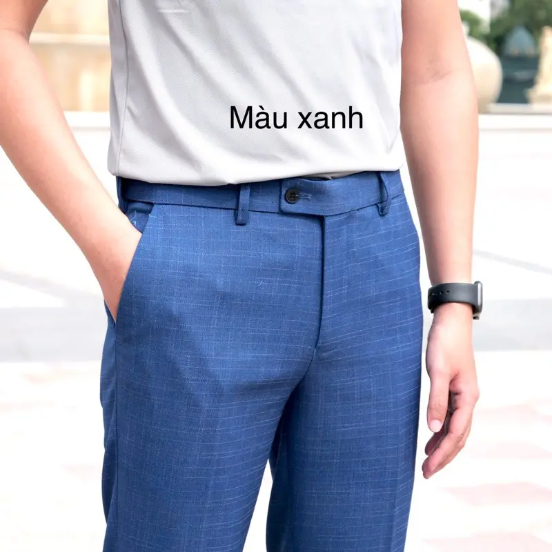 Quần âu nam kẻ cao cấp, có chun cạp Menswear 4