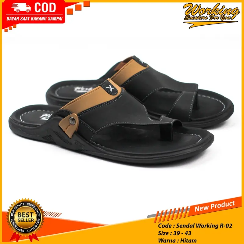 Working Sneakers For You Sandal Pria Kulit R-02 5