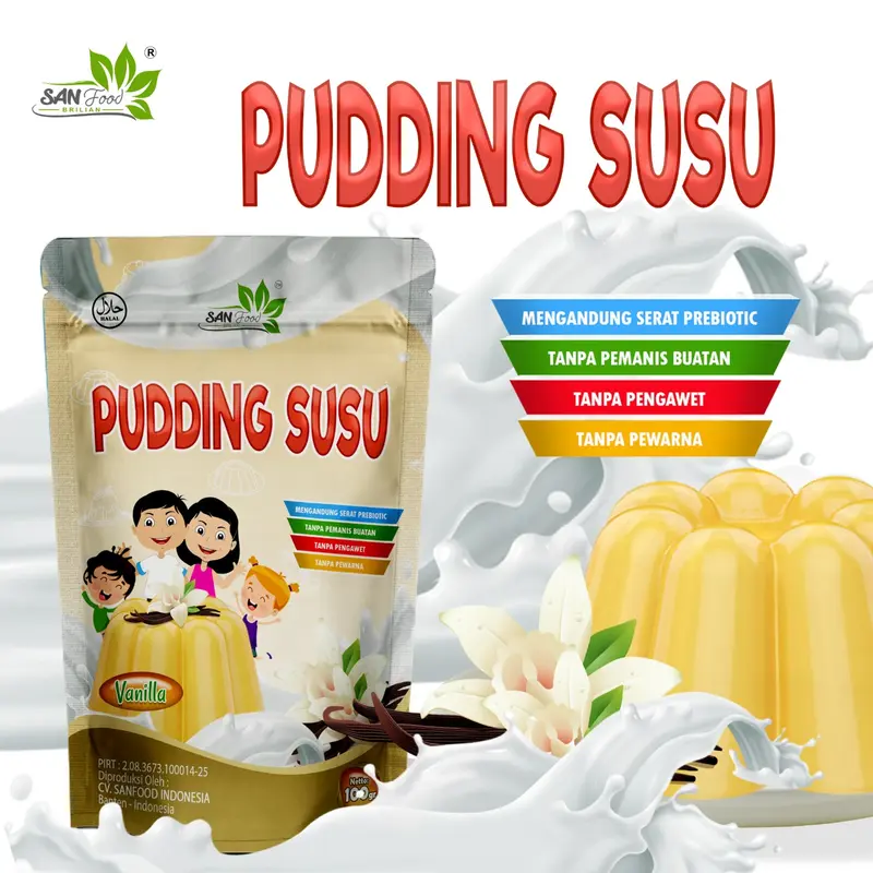 Sanfood Pudding All Varian 100 gr Chocolate Strawberry Susu Vanilla Jelly Organik Silky Puding Rendah Gula MPASI Enak Lembut 5