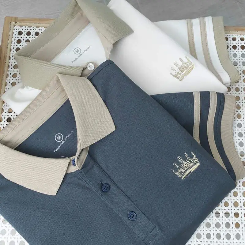 Áo Thun Polo Nam cổ bẻ CROWN, Chất vải Cá Sấu cao cấp chuẩn form 0