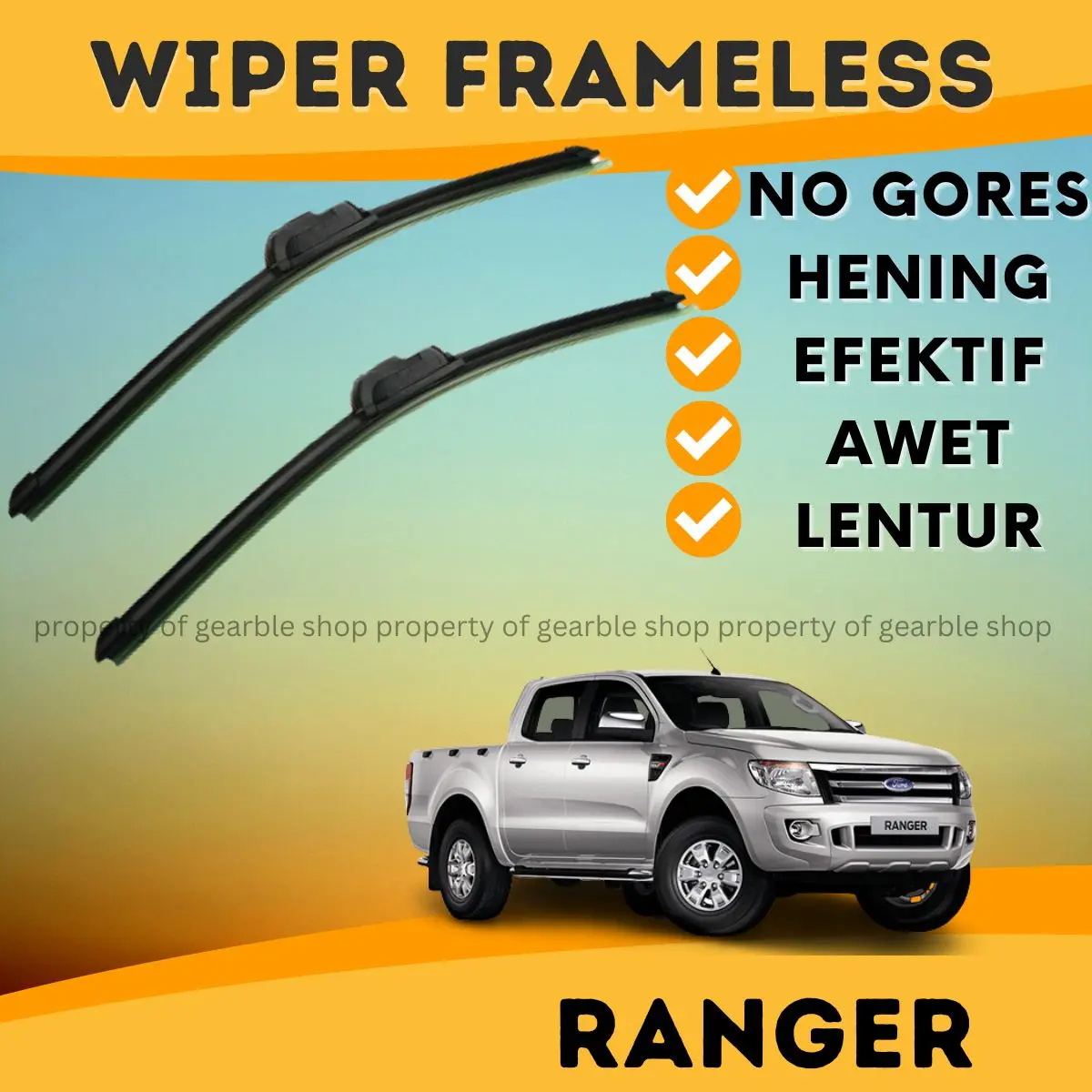 Wiper Ford Ranger Wifer Depan Mobil Ranger Model Pisang Karet Kaca Depan Sepasang 1 Set
