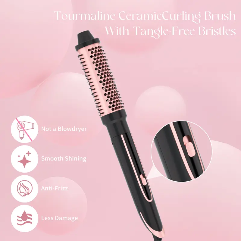 Heikki Vision 5 in 1 Curling Iron Set with Instant Heat Up, Dual Voltage, 4 Interchangeable Ceramic Curling Wands, Curling Brush, Heat Protective Glove & 2 Clips (Curling Iron 0.3-1.5") 1