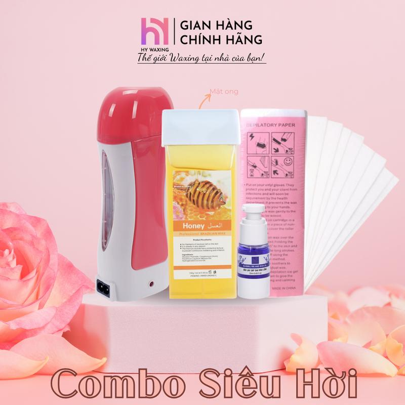 Combo Bộ Máy Đun Sáp Wax Lông Con Lăn Tặng Kèm 50 Tờ Giấy Wax Và 20ml Lau Sáp HY WAXING