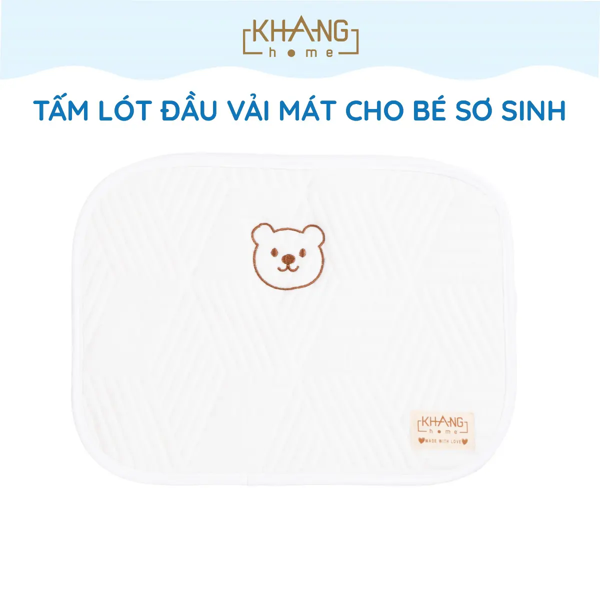 Tấm Lót Đầu Cho Trẻ Sơ Sinh Khang Home - Công Nghệ Vải Mát Cool Fabric - Mang Đến Cảm Giác Mát Dịu Tức Thì
