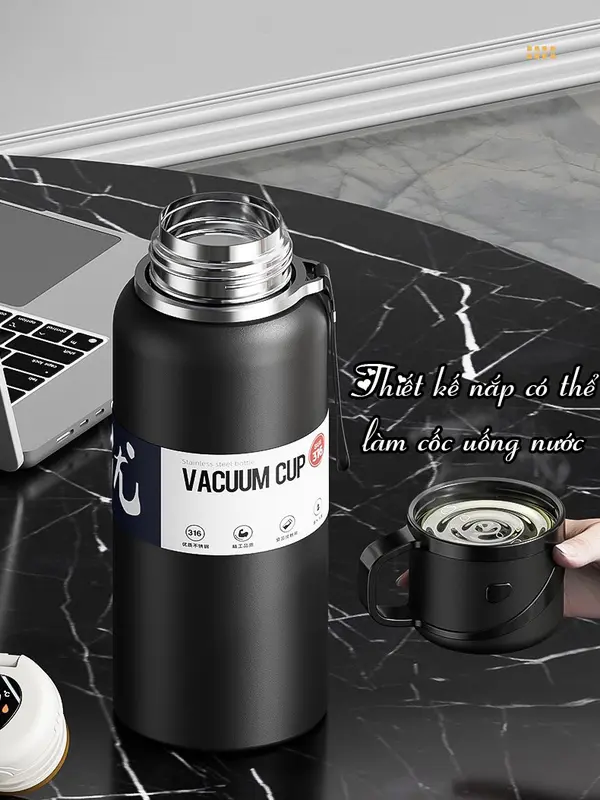Bình giữ nhiệt inox 316 TAMIDI, bình giữ nhiệt dung tích 600ml-1500ml có nắp làm cốc, tích hợp lưới lọc trà-BTC05 4