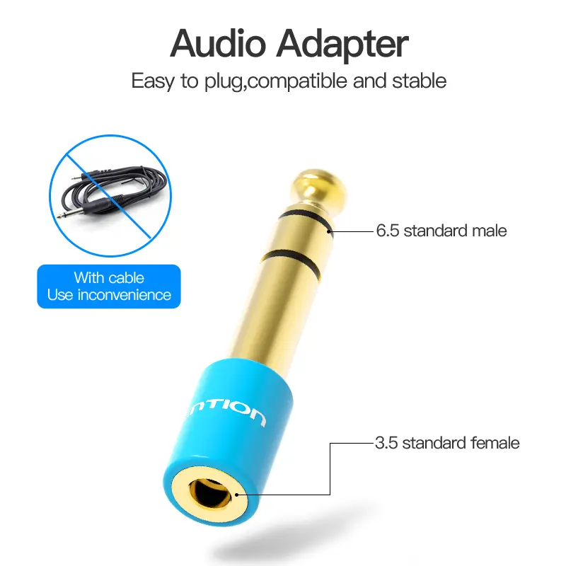 Vention Audio Aux 6.5mm to 3.5mm Jack Female Converter Adapter 0