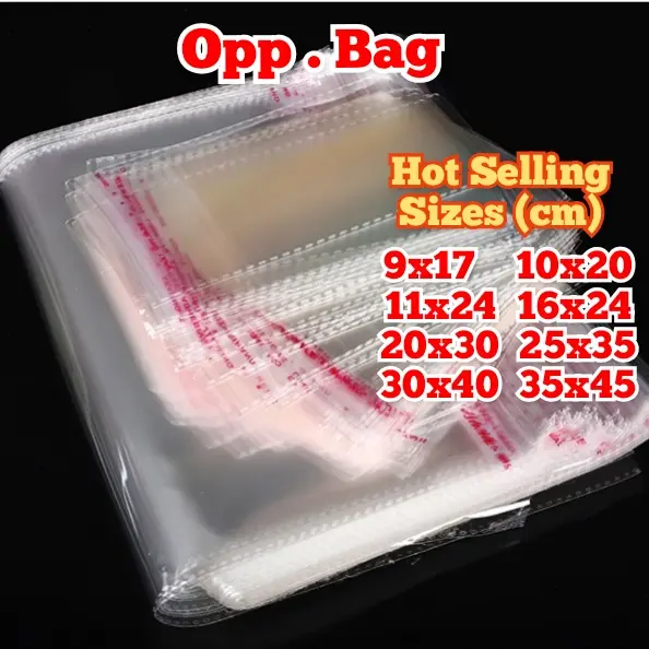 Self Adhesive Opp Bag 50pcs READY STOCK Clear Transparent Plastic ...
