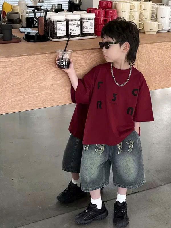 [SB25_05] Set Bộ Bé Trai Chất Cotton Siêu Mát Quần Short Jean Bò Mềm