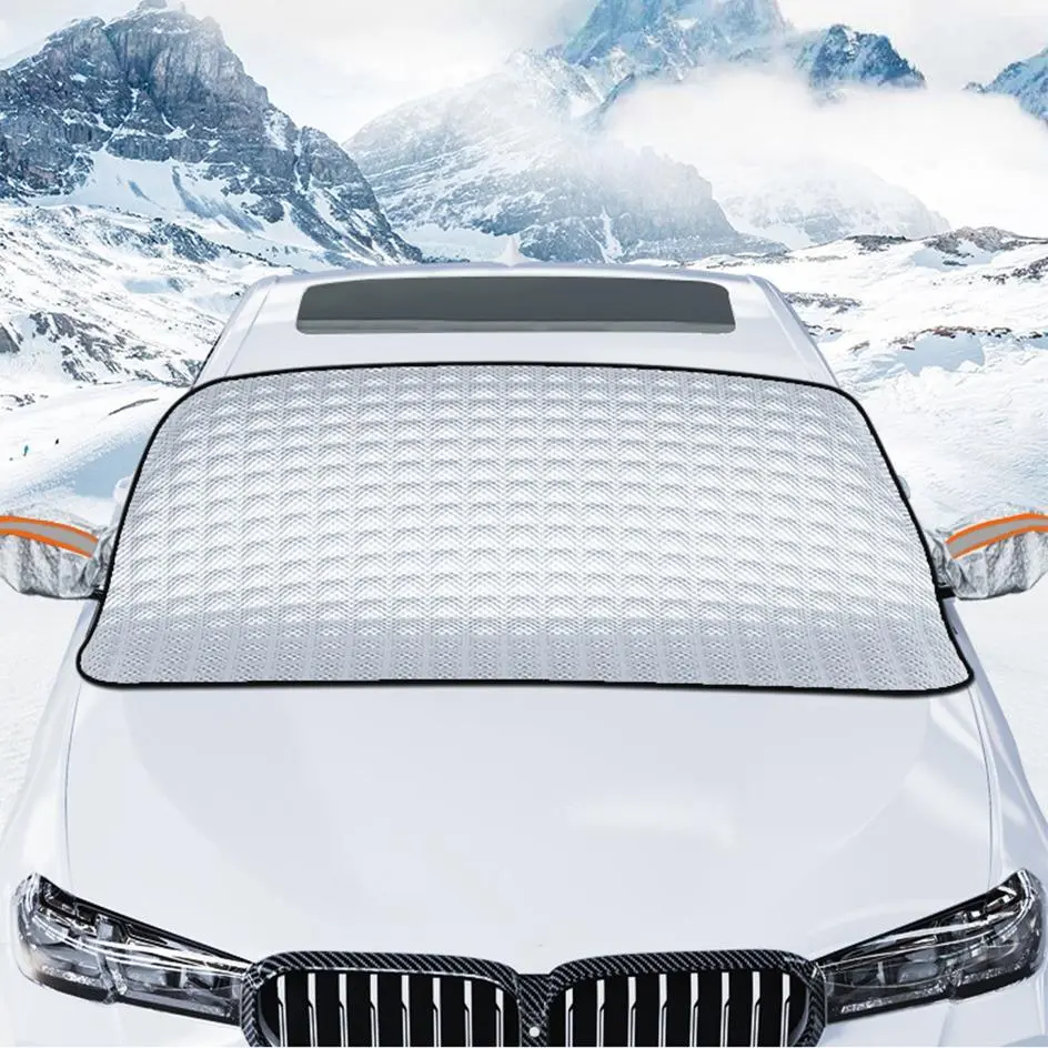 Car Windshield Snow Cover, Car Windshield Sunshade with Magnets, Winter Car Cover Front Window Anti Ice Frost Outdoor Car Protective Cover